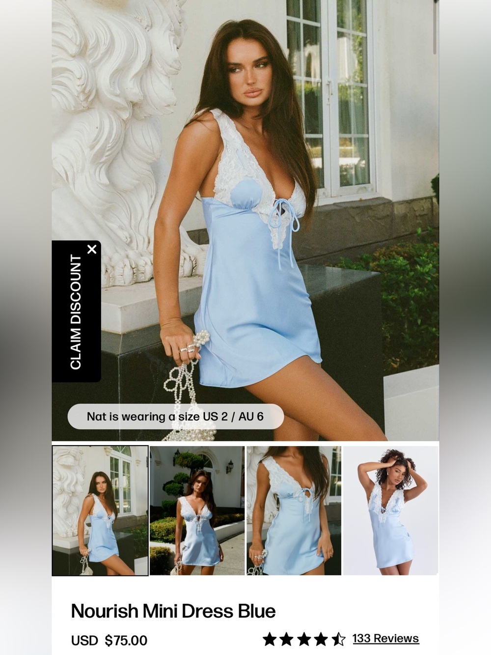 Princess Polly Nourish Mini Dress Blue
